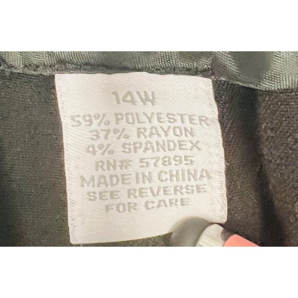 Dressbarn Womens Black Dress Pants 14W Polyester/Rayon/Spandex Blend - Picture 3 of 4